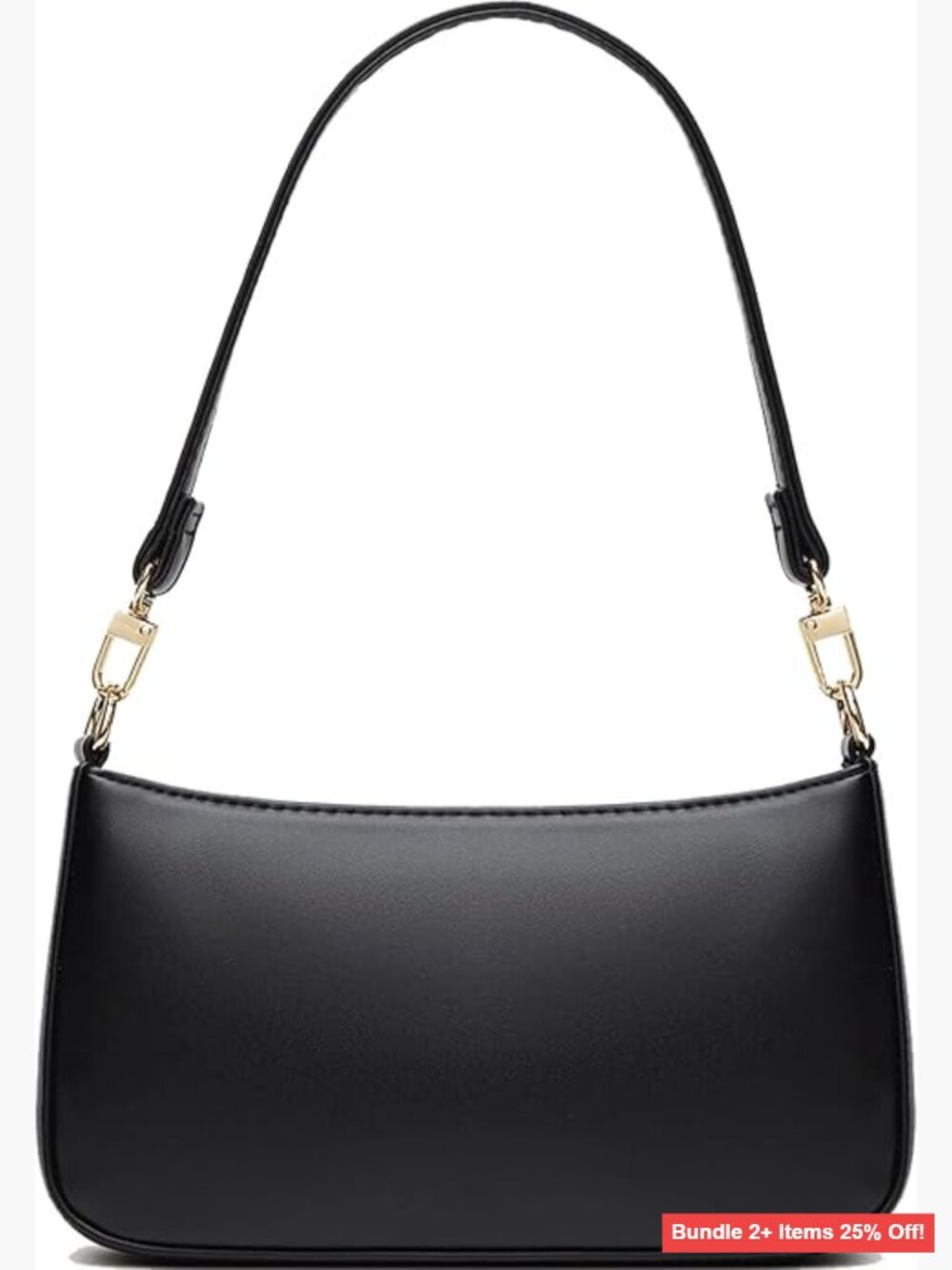 Vegan Leather Shoulder Bag with Removable Straps, Retro Clutch Tote